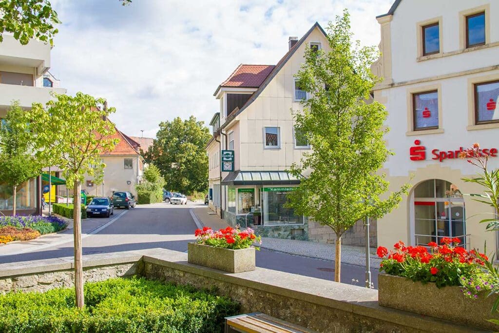 Geschäftsstraße am Marktplatz